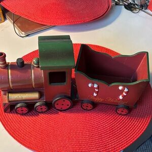 Classic Red and Green Holiday Train Toy